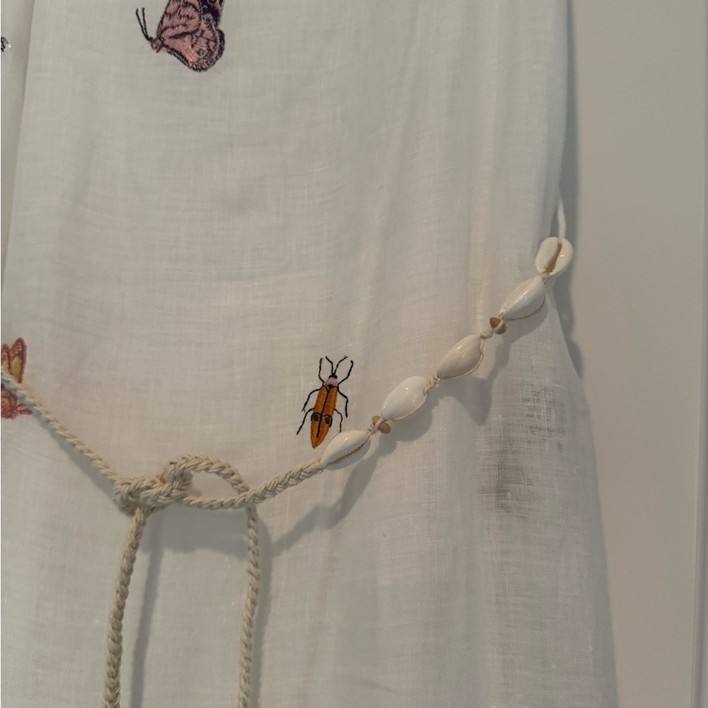 Zimmermann Jeannie Embroidered Linen Midi-Dress Size 0 - Picture 4 of 10